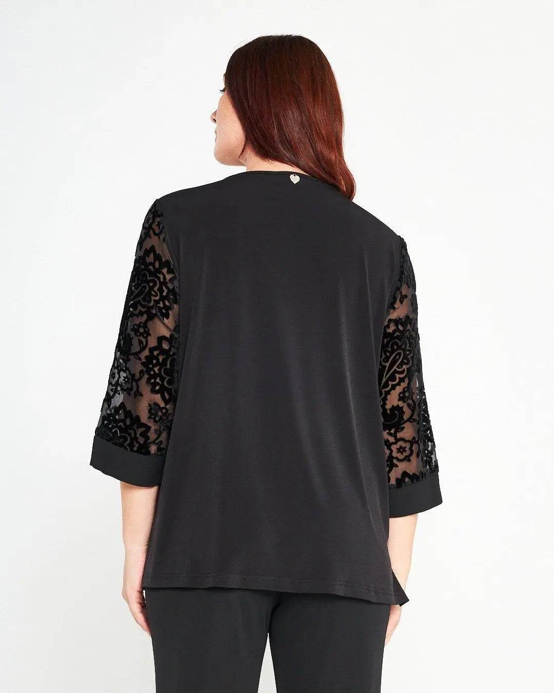 Completo jacquard floccato NERO DORABELLA PIU'