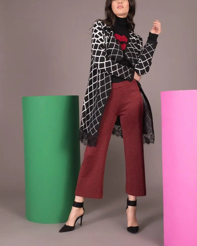 Dolcevita con stampa NERO-ROSSO IRONICA