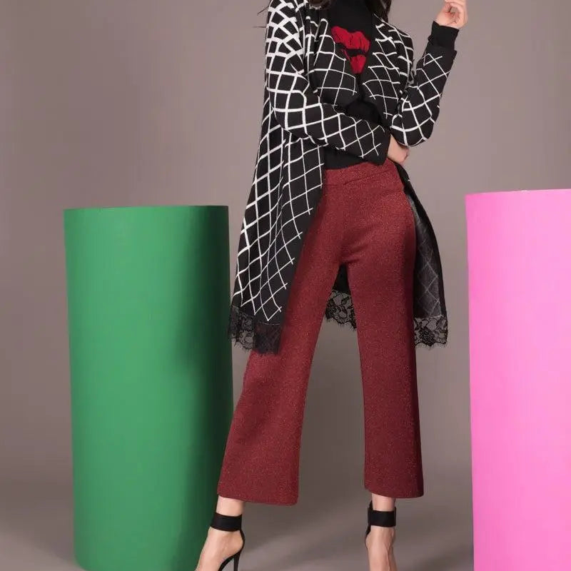 Dolcevita con stampa NERO-ROSSO IRONICA