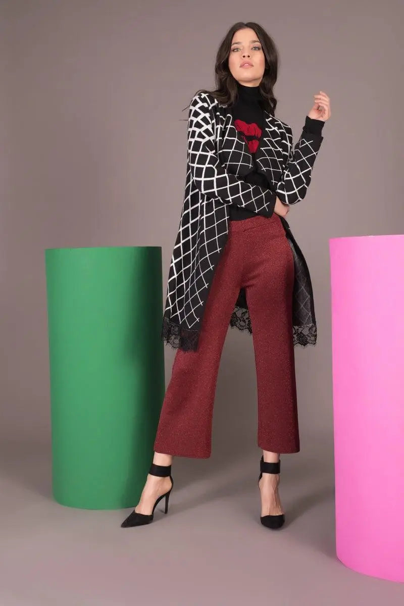 Dolcevita con stampa NERO-ROSSO IRONICA