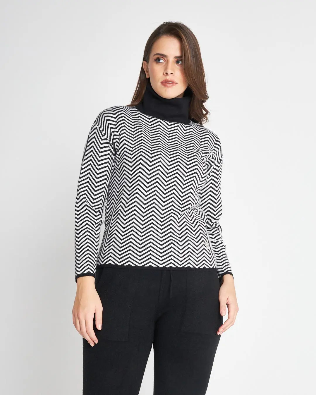 Dolcevita jacquard OFF WHITE DORABELLA XL