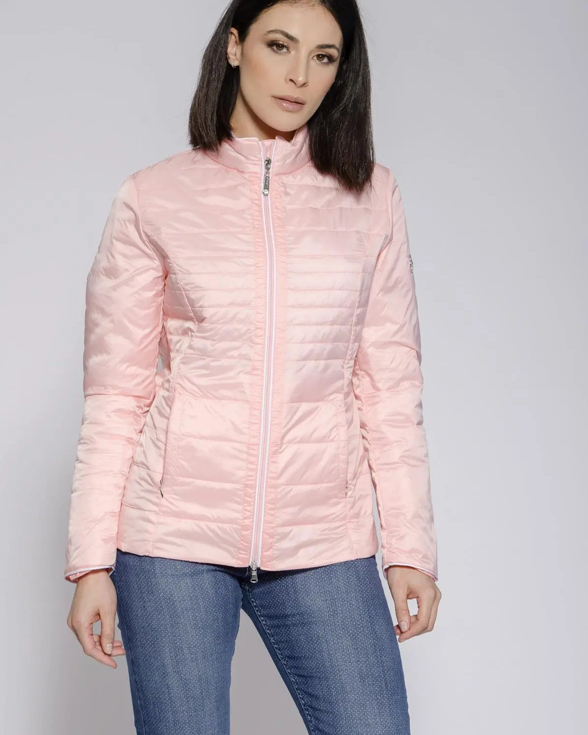 Easy jacket con zip e piping ROSA DORABELLA EASY XXL