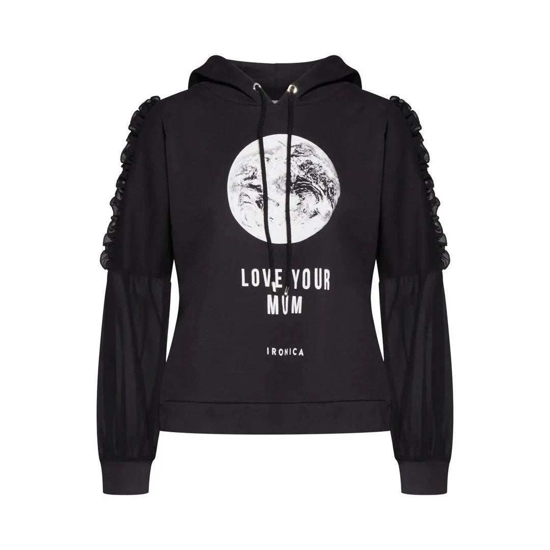 Felpa con cappuccio NERO IRONICA XL