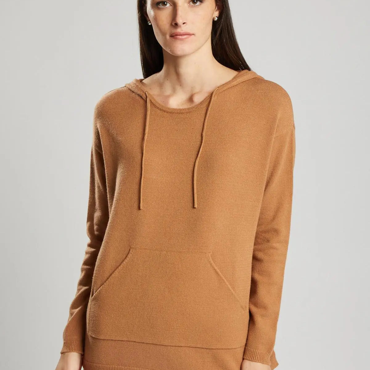 Felpa con cappuccio in maglia CAMMELLO IRONICA L