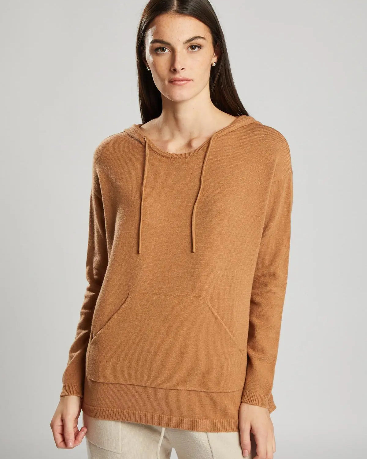 Felpa con cappuccio in maglia CAMMELLO IRONICA L