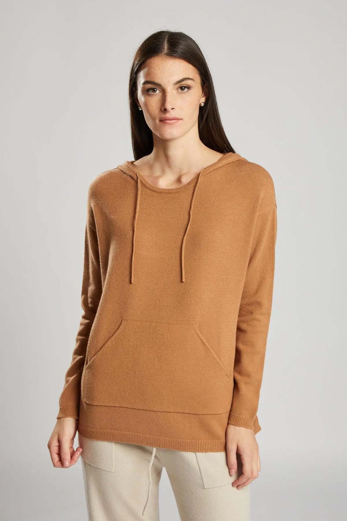 Felpa con cappuccio in maglia CAMMELLO IRONICA L