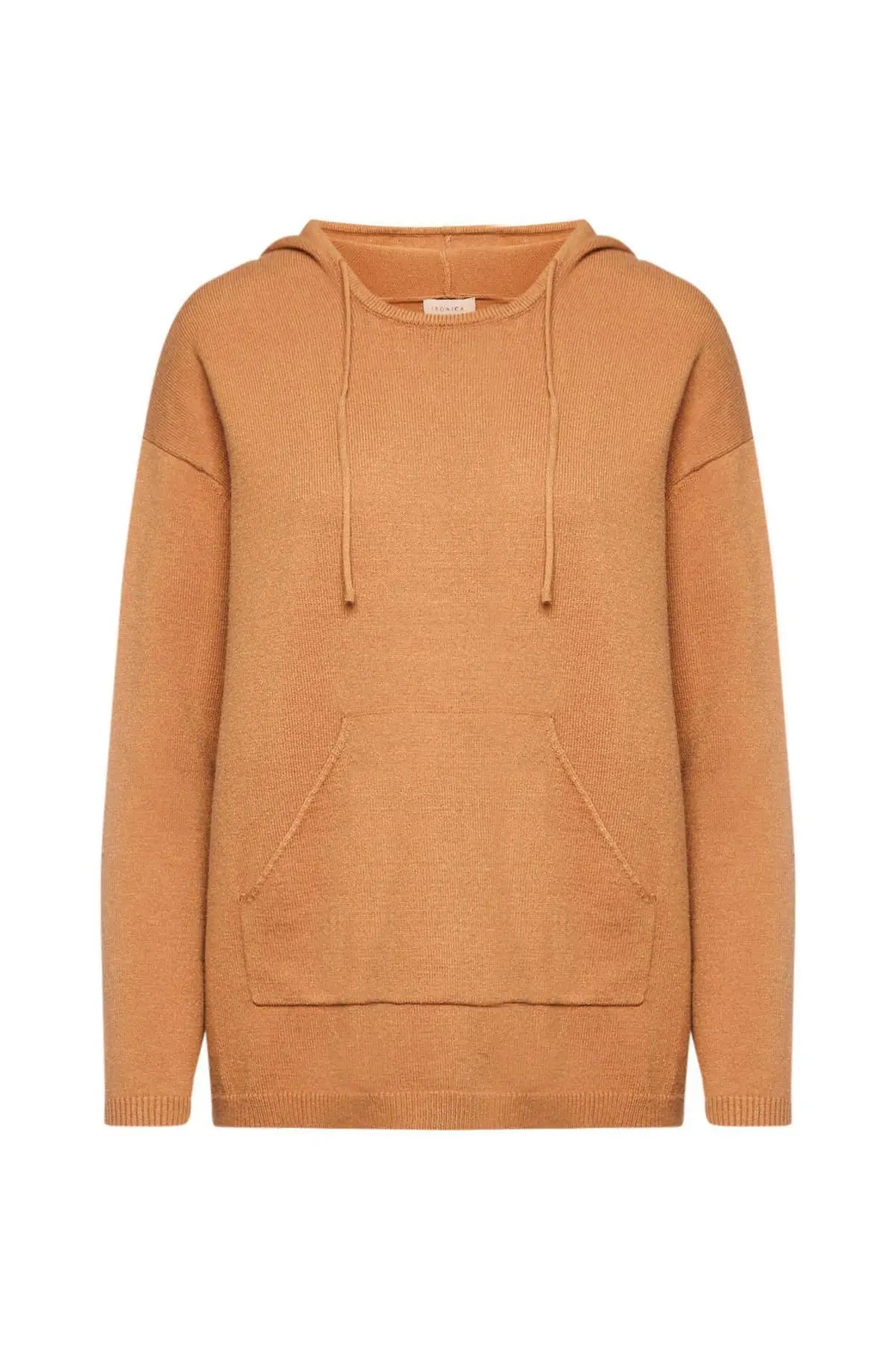 Felpa con cappuccio in maglia CAMMELLO IRONICA