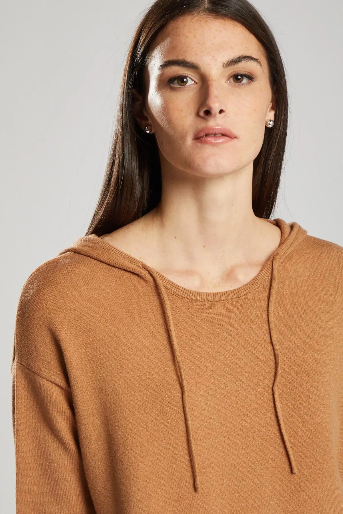 Felpa con cappuccio in maglia CAMMELLO IRONICA