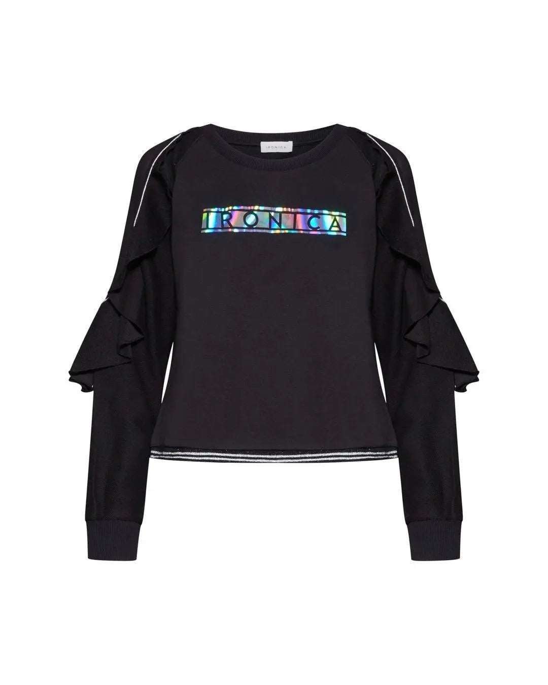 Felpa con scritta NERO IRONICA XL