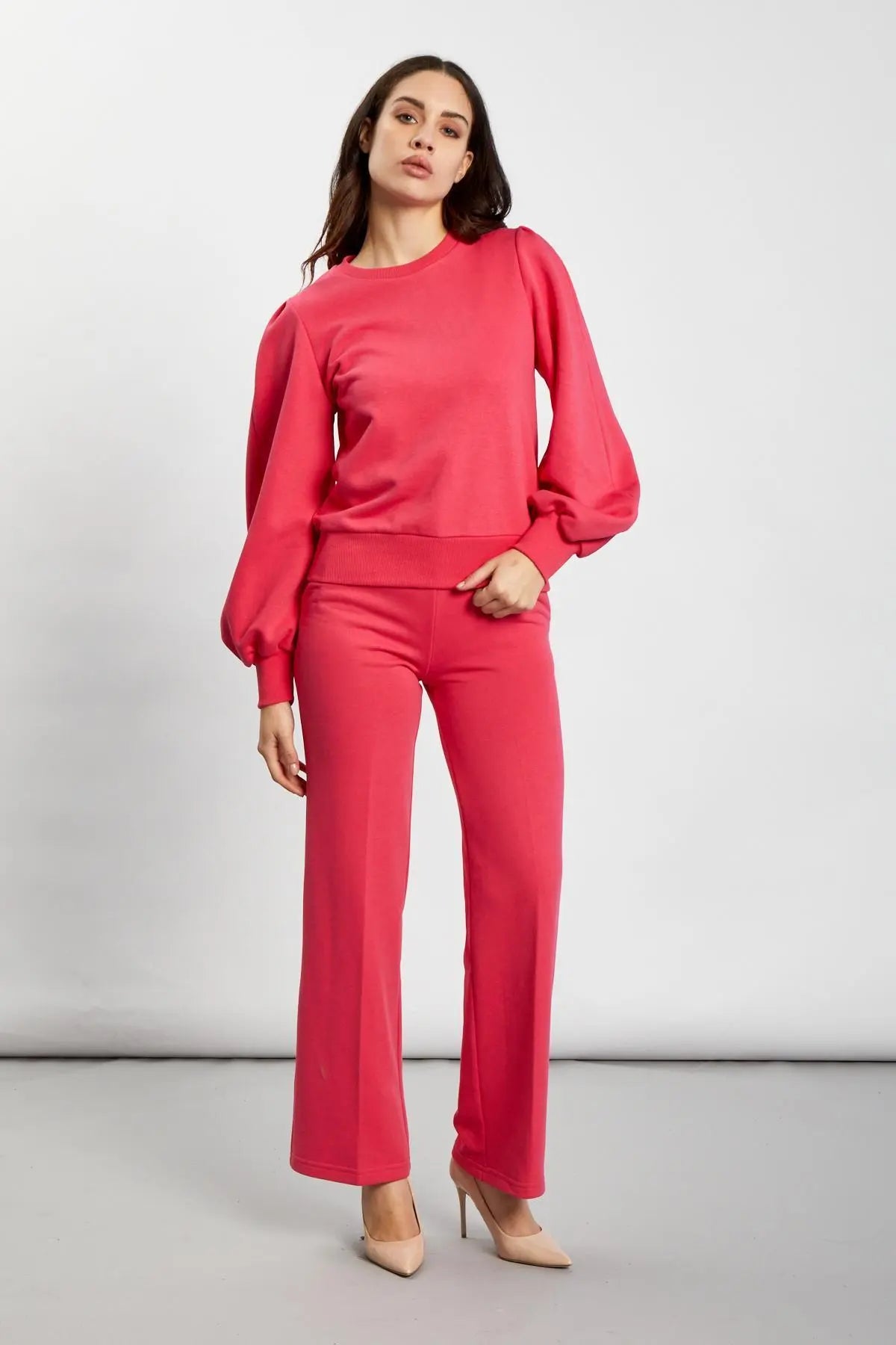 Felpa girocollo MAGENTA IRONICA