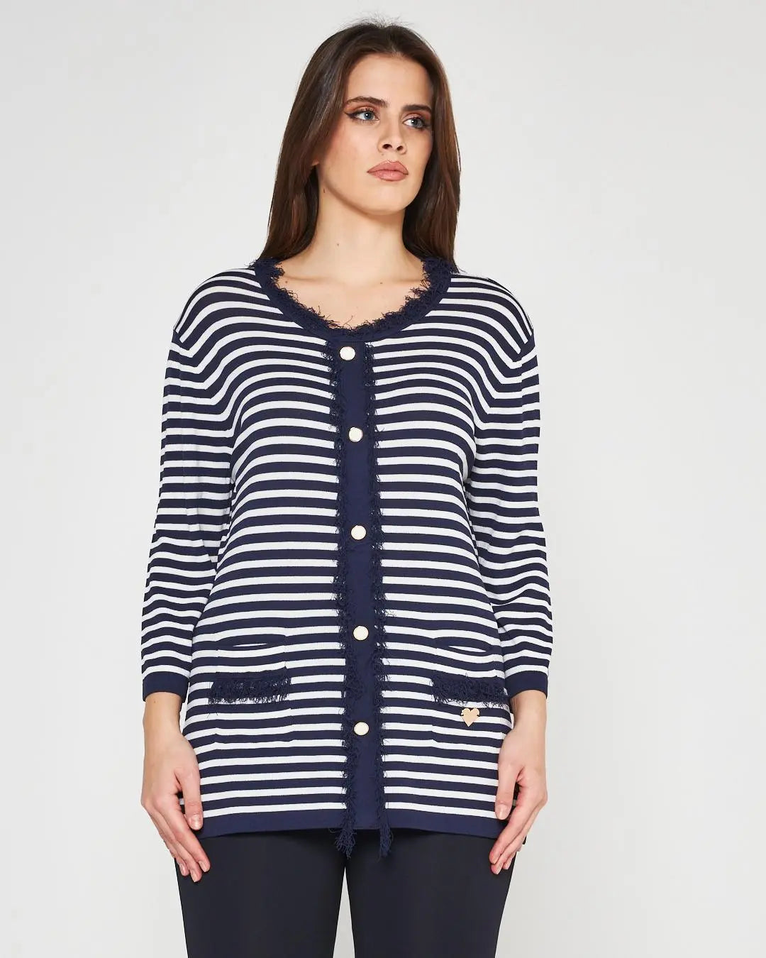 Finto cardigan BLUE NAVY DORABELLA PIU' XXXL