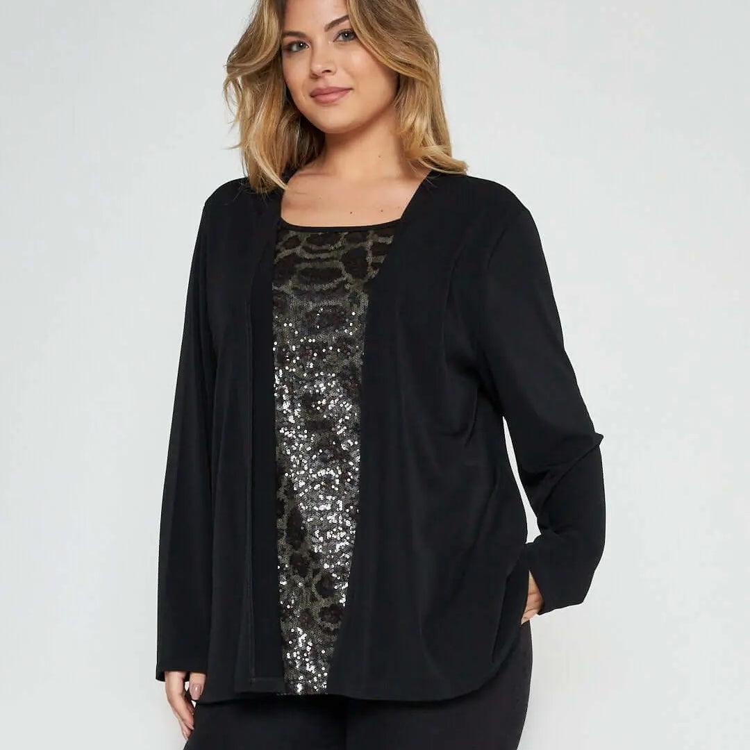 Finto twin set animalier NERO DORABELLA PIU' 55