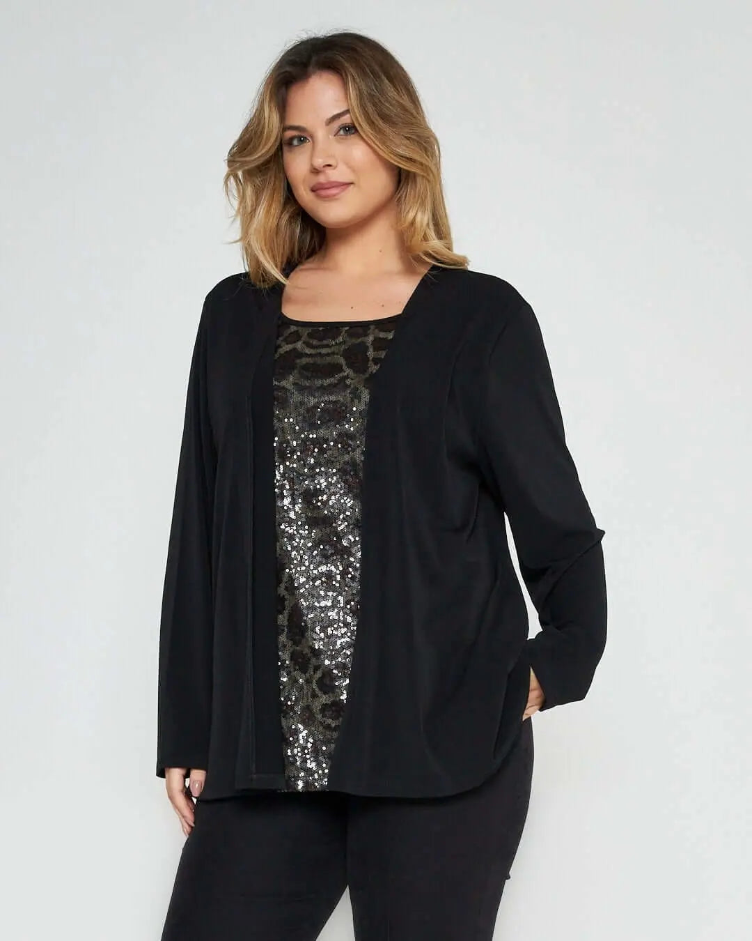 Finto twin set animalier NERO DORABELLA PIU' 55