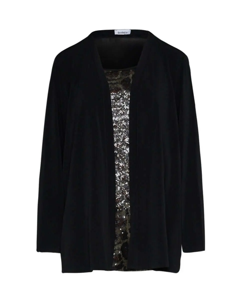 Finto twin set animalier NERO DORABELLA PIU'