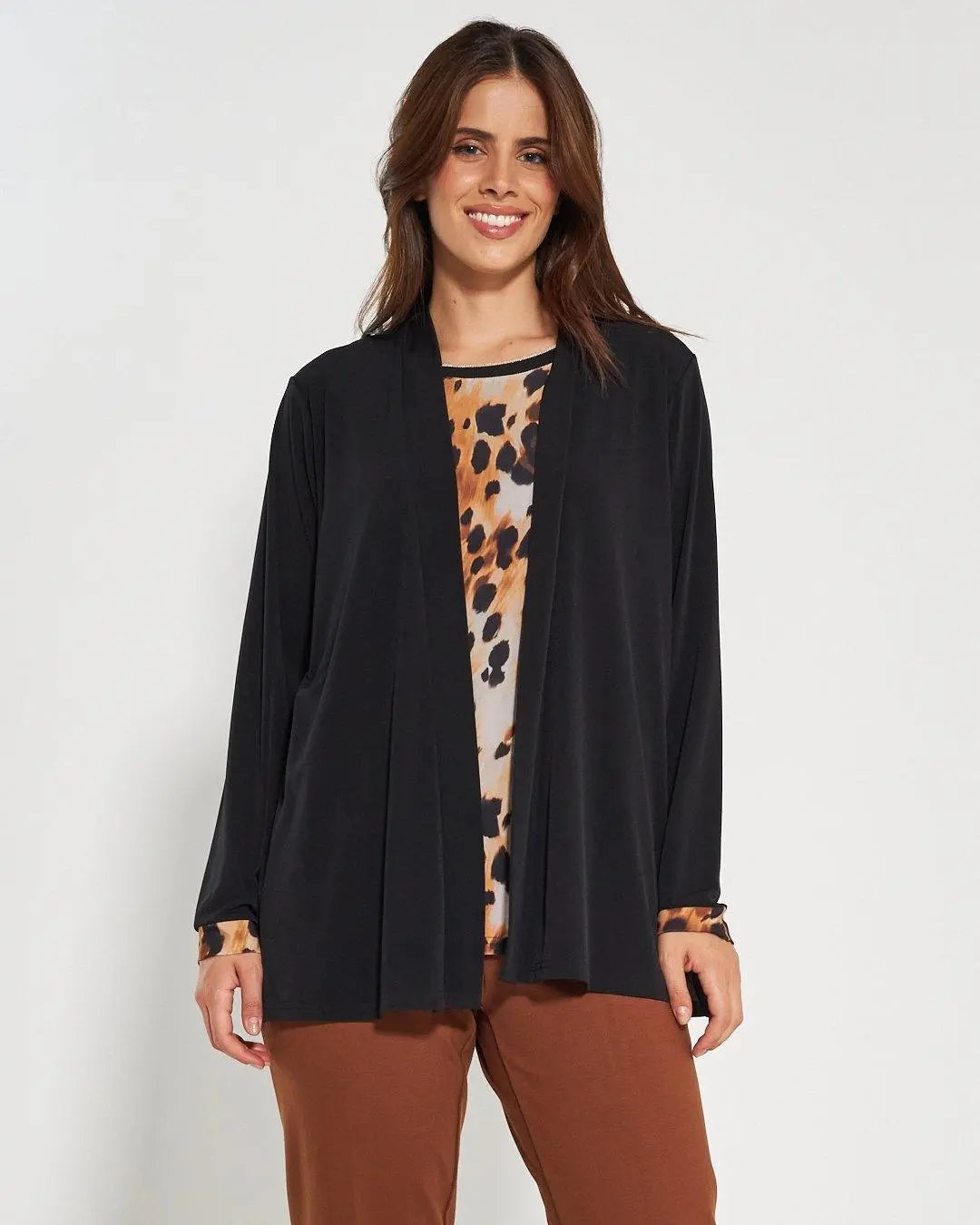 Finto twinset animalier TABACCO DORABELLA PIU'