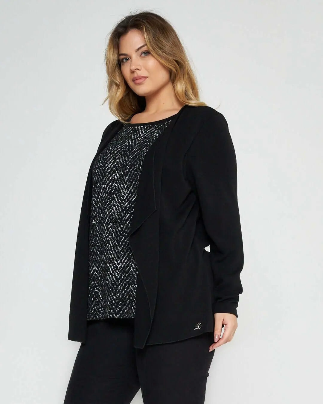 Finto twinset in fantasia NERO DORABELLA XXL