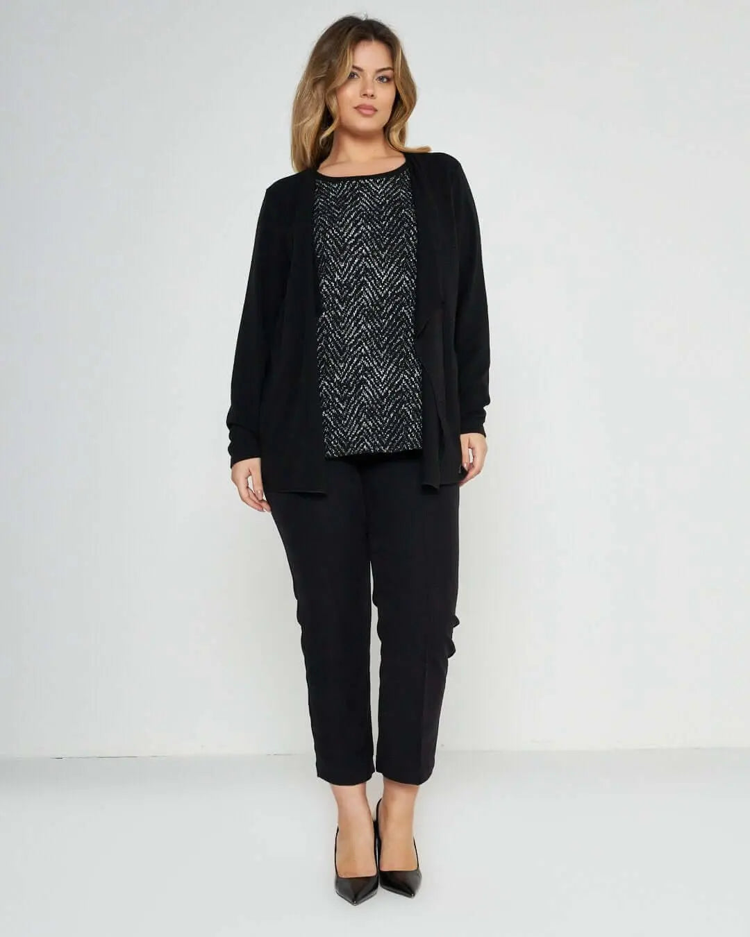 Finto twinset in fantasia NERO DORABELLA