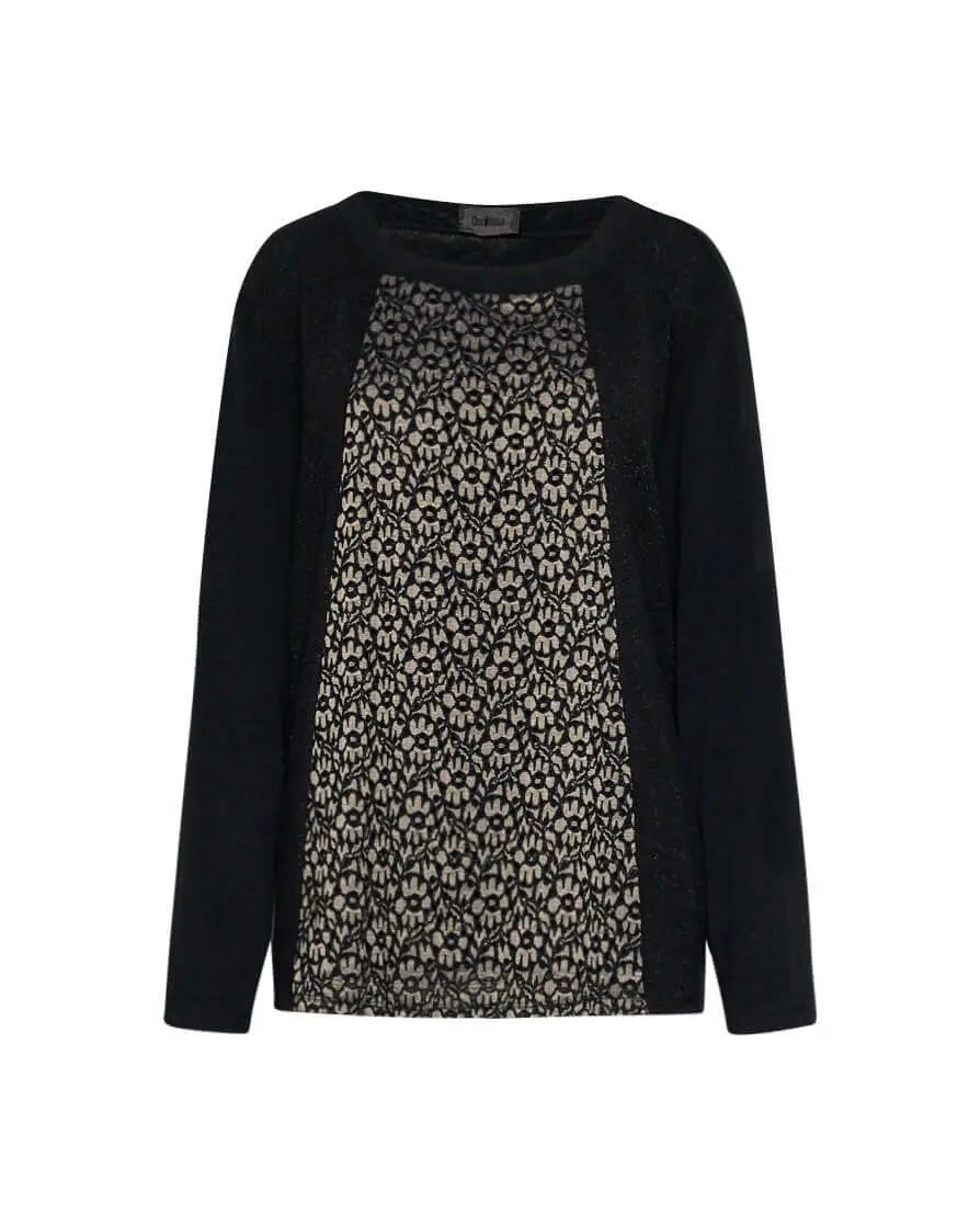 Finto twinset in fantasia fiori NERO-FANGO DORABELLA PIU' 55