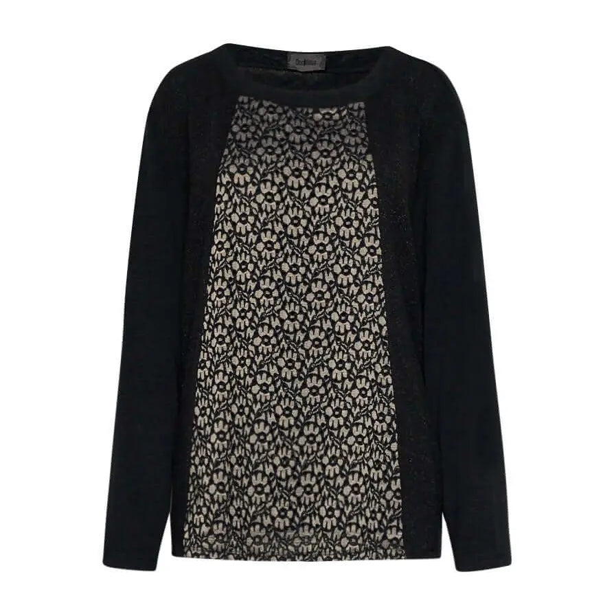 Finto twinset in fantasia fiori NERO-FANGO DORABELLA PIU' 55