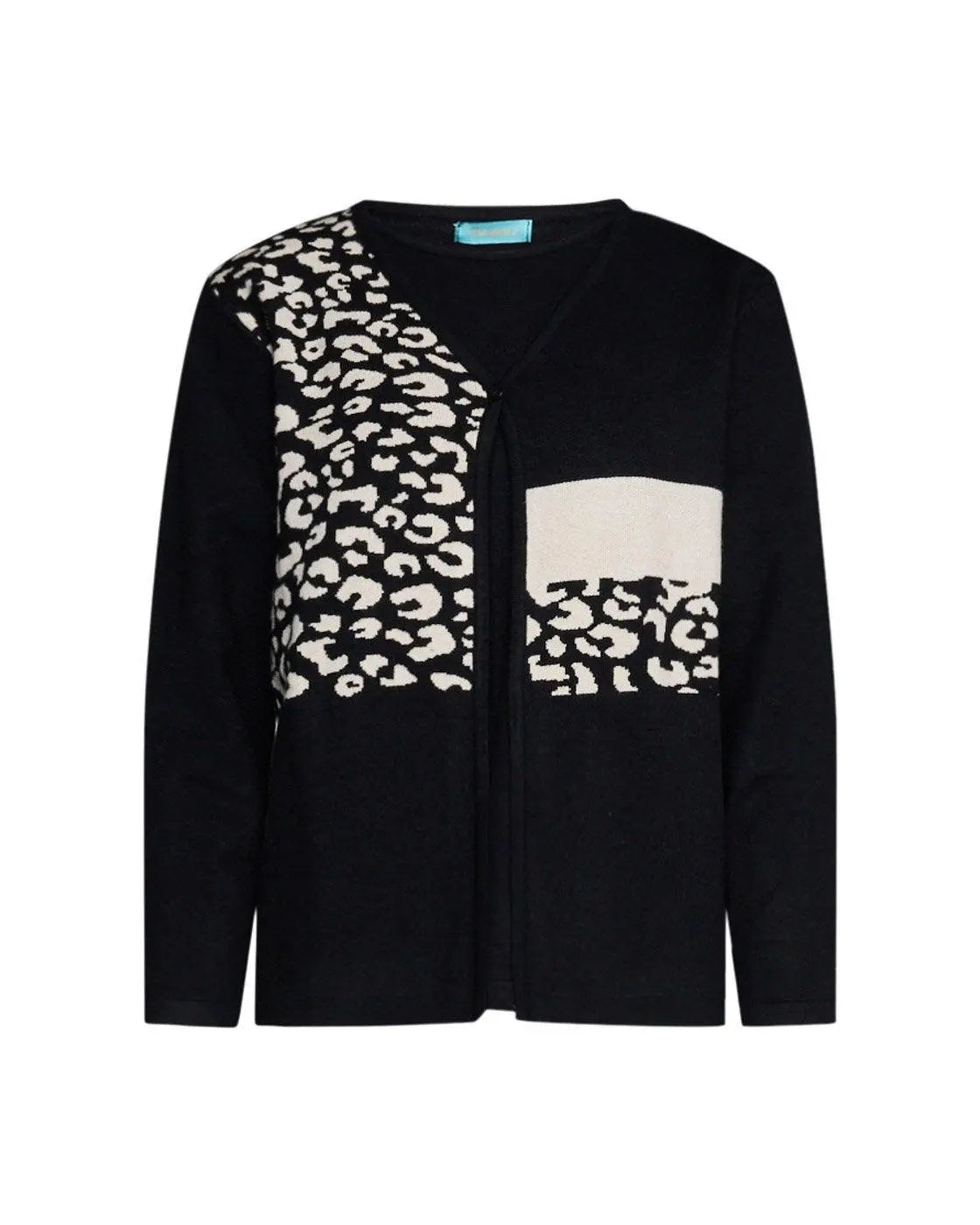 Finto twinset jacquard con bottoncini NERO DORABELLA