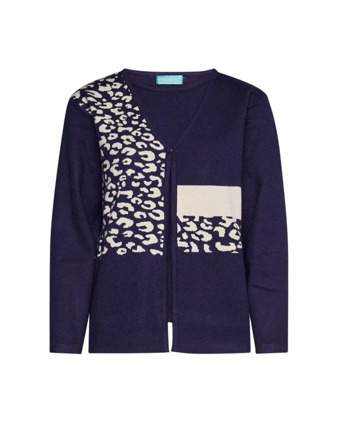 Finto twinset jacquard con bottoncini VIOLA DORABELLA