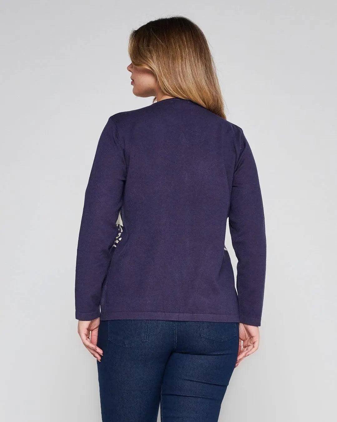 Finto twinset jacquard con bottoncini VIOLA DORABELLA