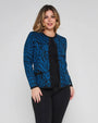 Finto twinset jacquard con strass PAVONE DORABELLA