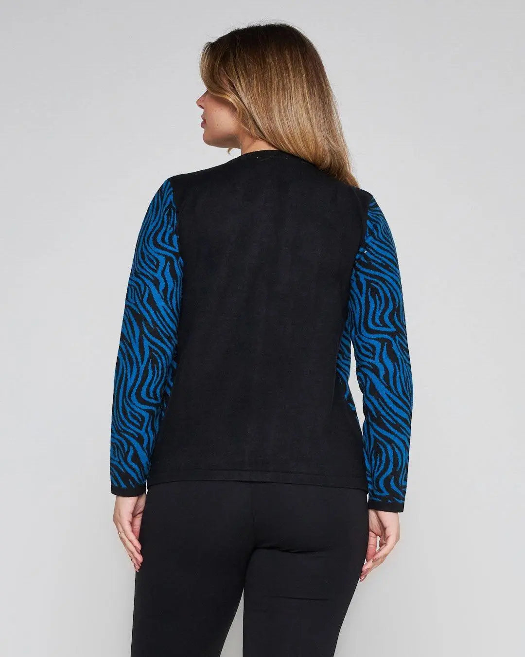 Finto twinset jacquard con strass PAVONE DORABELLA