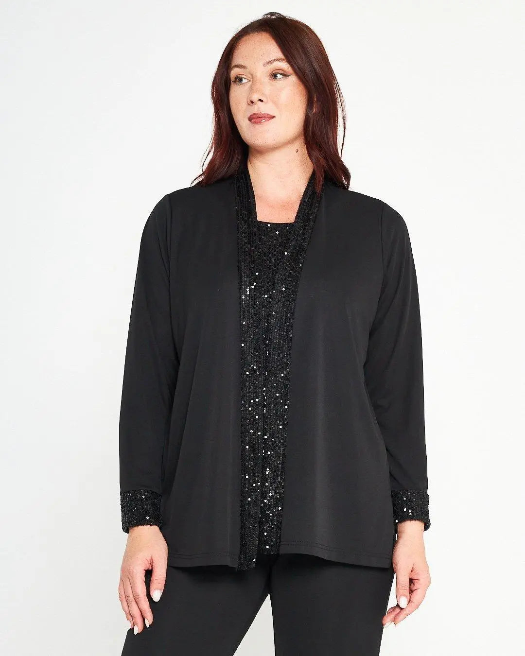 Finto twinset paillettes NERO DORABELLA PIU'