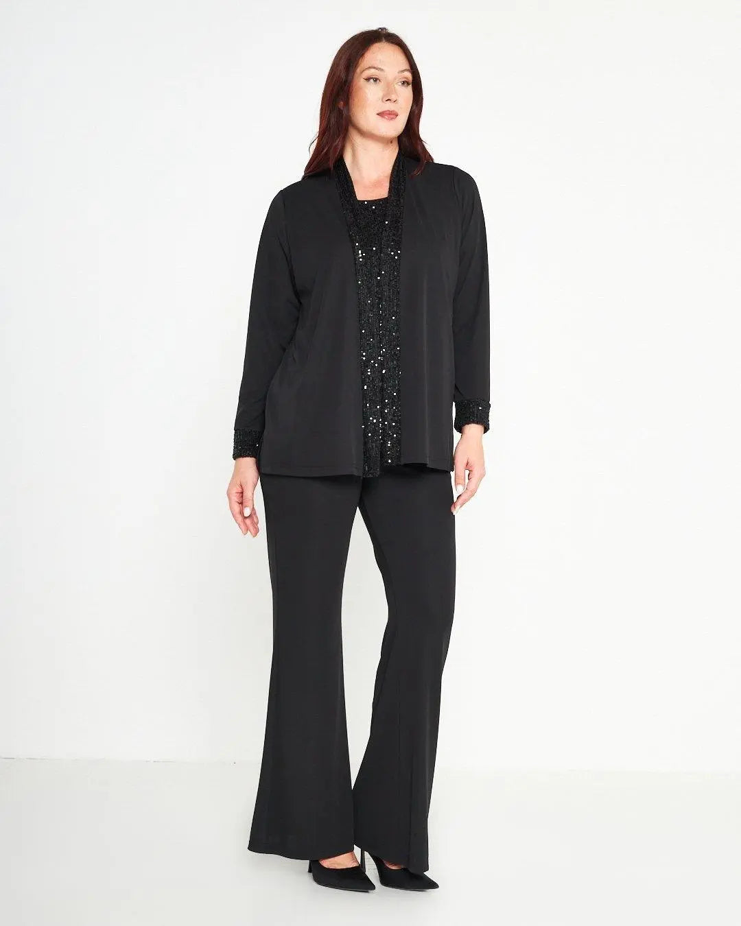 Finto twinset paillettes NERO DORABELLA PIU'