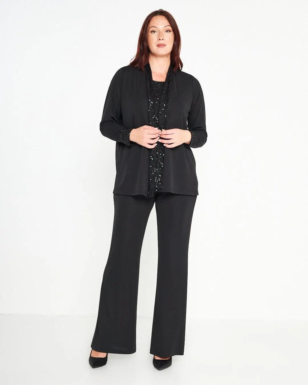 Finto twinset paillettes NERO DORABELLA PIU'