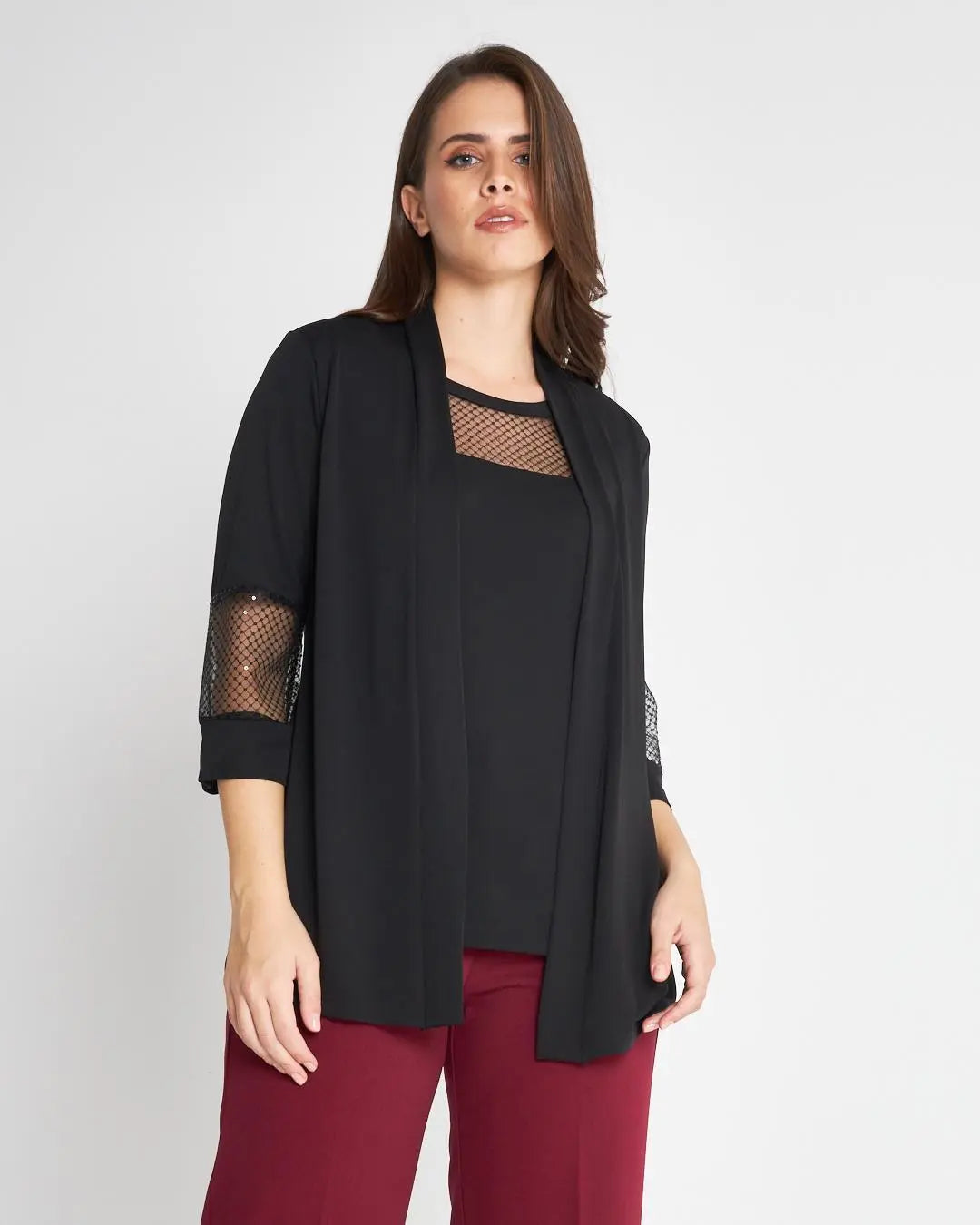 Finto twinset paillettes Nero DORABELLA