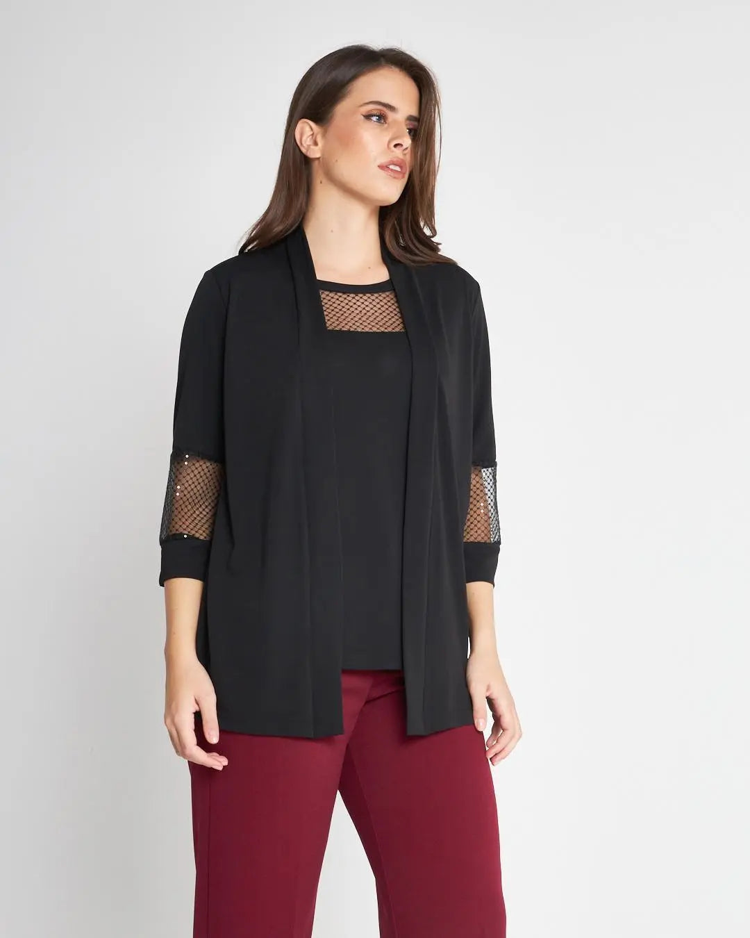 Finto twinset paillettes Nero DORABELLA