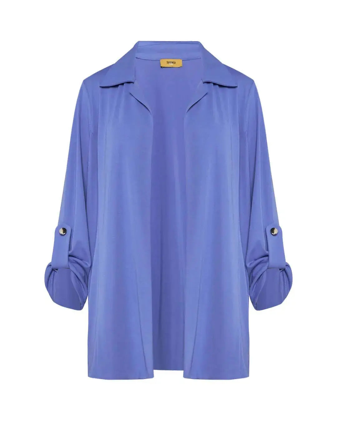 Giacca aperta in cady elasticizzato con maniche raccolte con dettaglio bottone LAVANDA DORABELLA PIU'