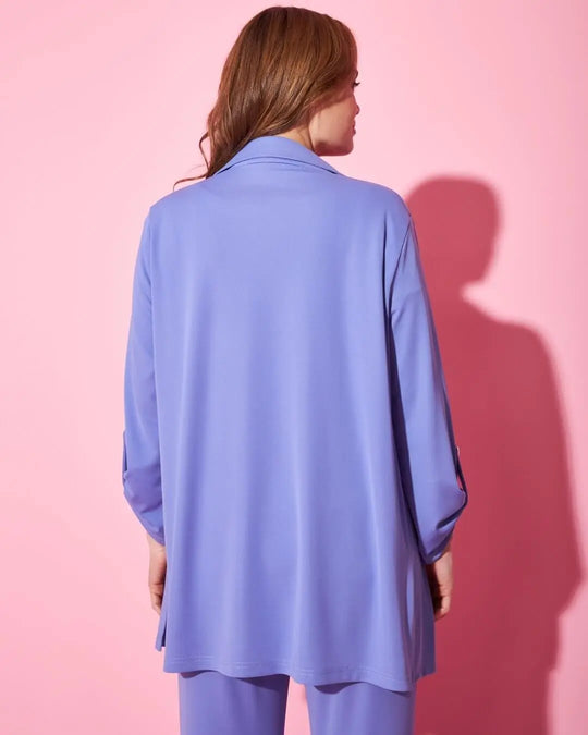 Giacca aperta in cady elasticizzato con maniche raccolte con dettaglio bottone LAVANDA DORABELLA PIU'