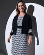 Giacca bolerino in cady unito con inserti fantasia Optical NERO DORABELLA XXL
