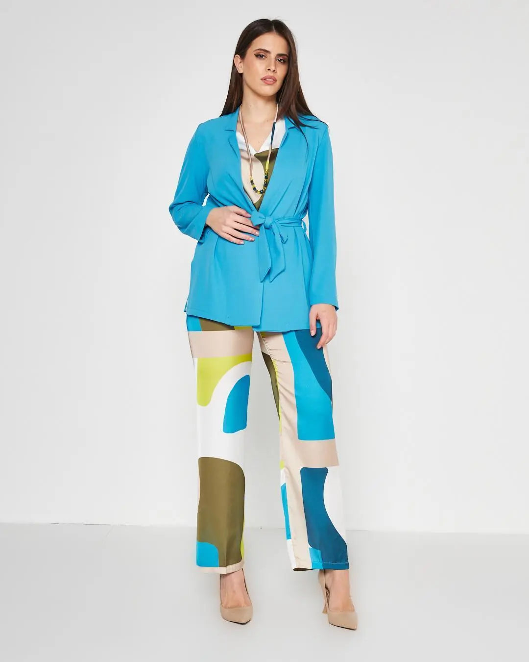 Giacca cady fluido Celeste DORABELLA