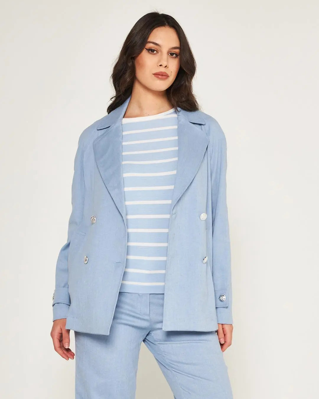 Giacca doppiopetto Celeste DORABELLA L-XL