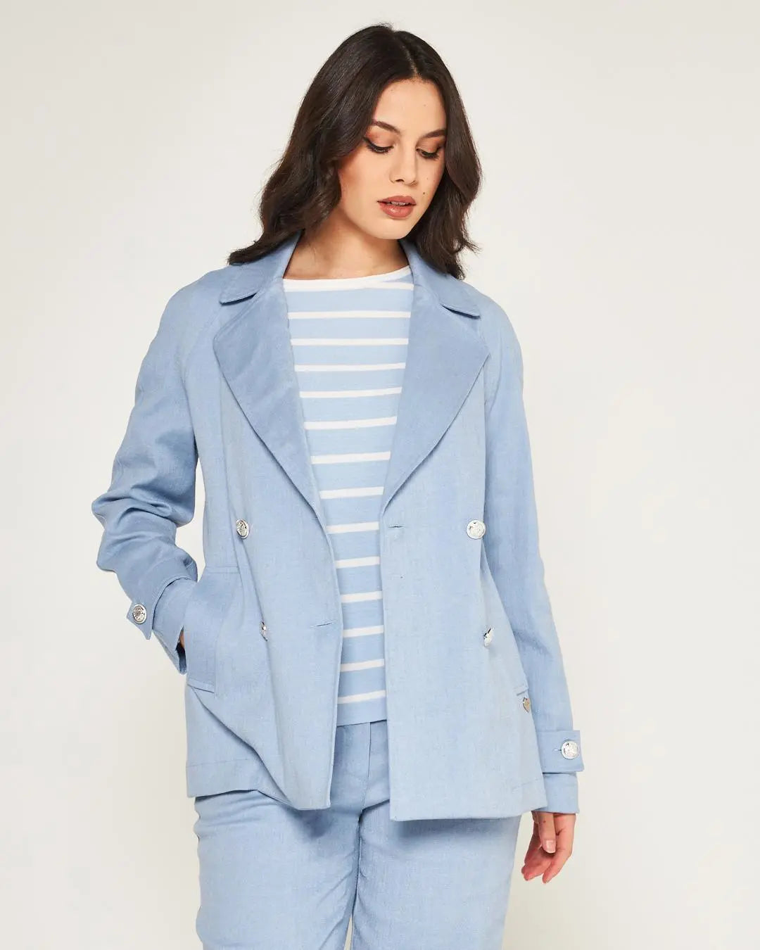 Giacca doppiopetto Celeste DORABELLA