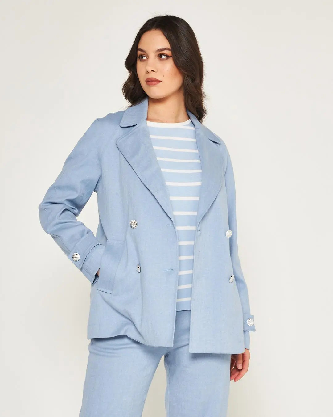 Giacca doppiopetto Celeste DORABELLA