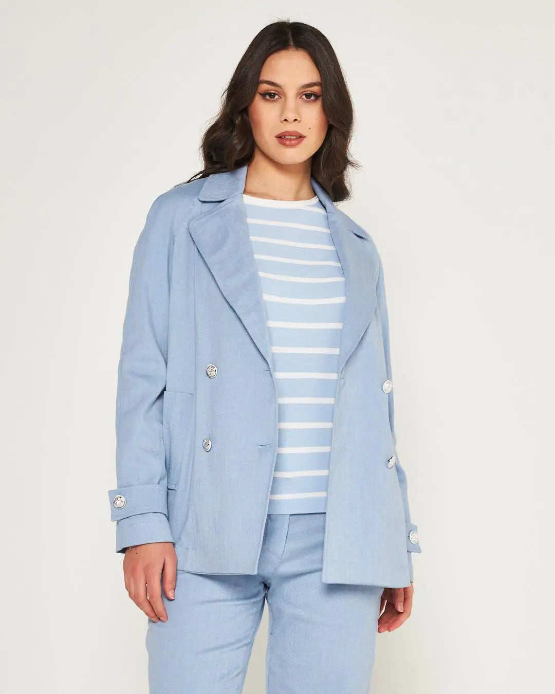Giacca doppiopetto Celeste DORABELLA