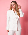 Giacca doppiopetto in cady elasticizzato con bottoni in tinta OFF WHITE DORABELLA