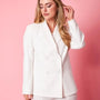 Giacca doppiopetto in cady elasticizzato con bottoni in tinta OFF WHITE DORABELLA