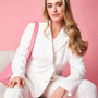 Giacca doppiopetto in cady elasticizzato con bottoni in tinta OFF WHITE DORABELLA