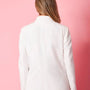 Giacca doppiopetto in cady elasticizzato con bottoni in tinta OFF WHITE DORABELLA