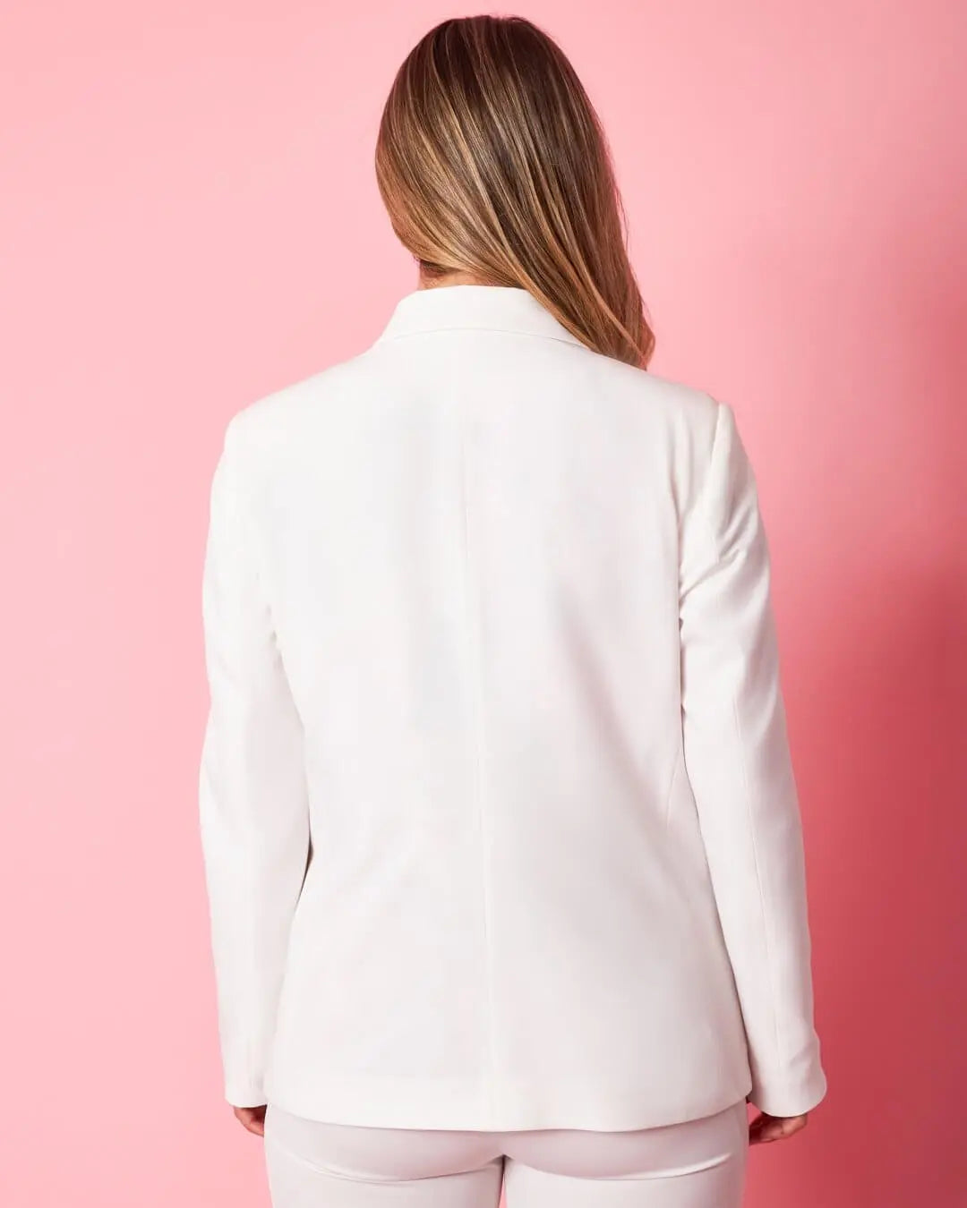 Giacca doppiopetto in cady elasticizzato con bottoni in tinta OFF WHITE DORABELLA