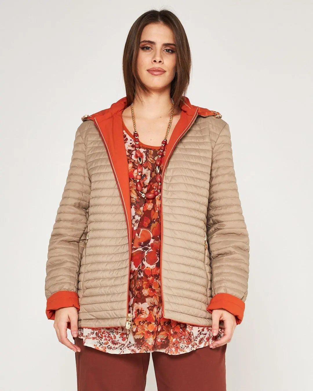 Giacca imbottita double face Arancio DORABELLA PIU' 55