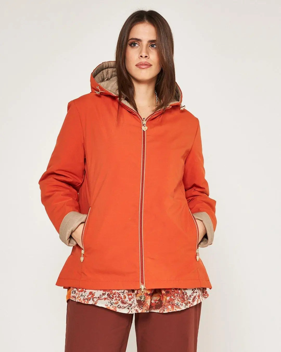 Giacca imbottita double face Arancio DORABELLA PIU'