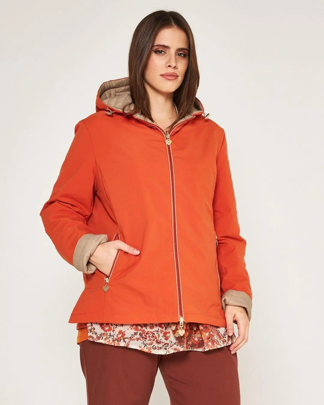 Giacca imbottita double face Arancio DORABELLA PIU'