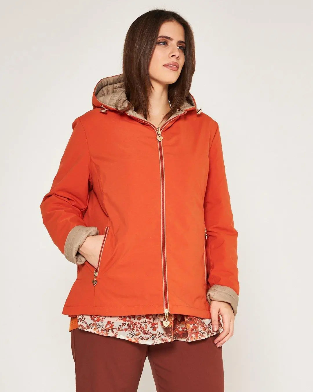 Giacca imbottita double face Arancio DORABELLA PIU'